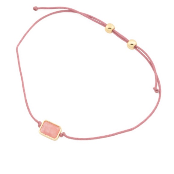 GORJANA Power Gemstone Octagon Rhodochrosite Bracelet 18k Gold Plated Pink Peace - Picture 5 of 8